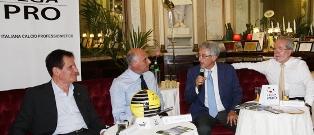 Spezzaferri e Cecere alla presentazione della partnership Lega Pro-Marinella