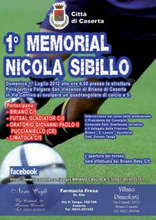 Domenica a Briano c’è il primo ‘Memorial Nicola Sibillo’