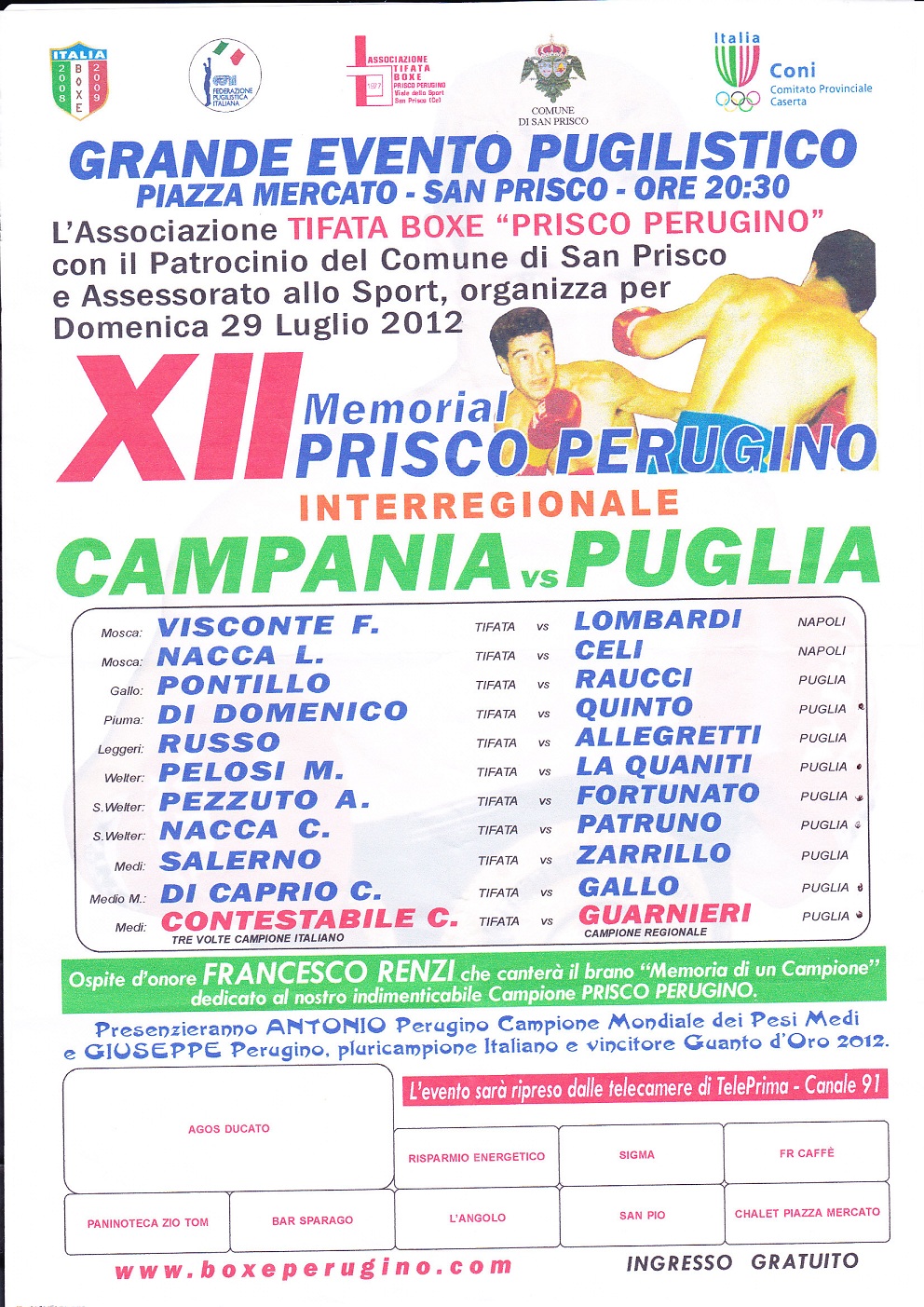 Tutto pronto per il XII Memorial Prisco Perugino