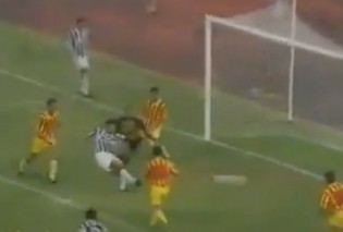 D'Antò in gol contro l'Ascoli con la maglia della Battipagliese