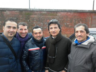 Luigi Caffarelli con i dirigenti della Virtus Carano