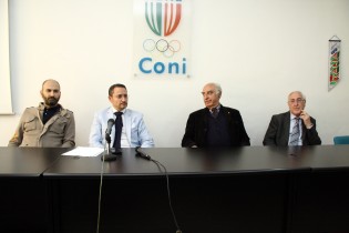 Un momento della conferenza stampa al Coni