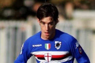 Antonino Di Leva con la maglia della Sampdoria