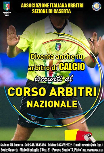 A Caserta aperte le iscrizioni per la carica di “Arbitro effettivo” di calcio
