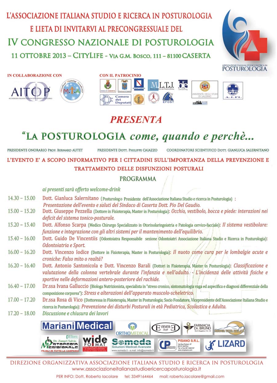 Il 12 e 13 ottobre al City Life il convegno ‘La Posturologia nell’arte e nello Sport’