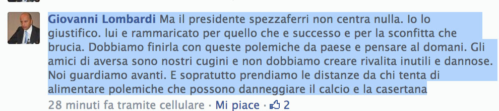 Casertana, Lombardi spegne le polemiche: “Rivalità inutile e dannosa, gli amici di Aversa sono nostri cugini”