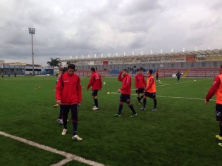 La Casertana in campo a Frattamaggiore