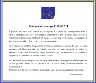 Il comunicato stampa del Comitato