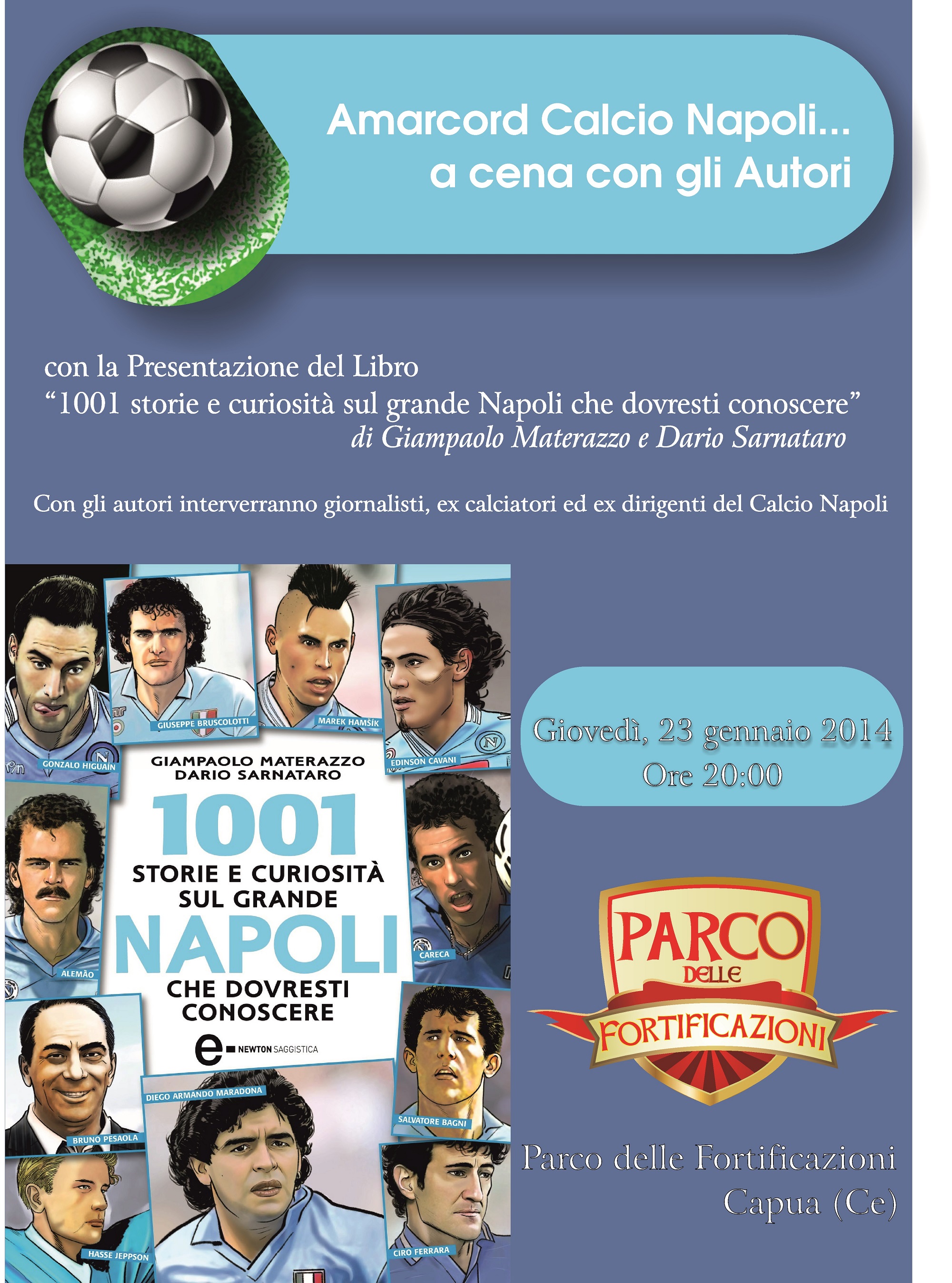 Giovedì a Capua ‘Amarcord Calcio Napoli… a cena con gli Autori’