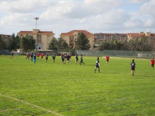 Un momento dell'allenamento dell'Italia