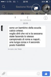 Il messaggio ricevuto da Tommaso Merola