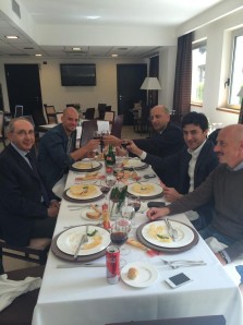Il presidente Lombardi, il dg Pannone e Accardi con Ivan Rajcic