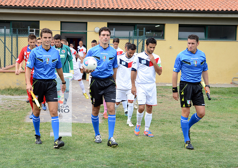 Salvatore Guarino nell'unico precedente contro il Gavorrano (Foto Giuseppe Melone)