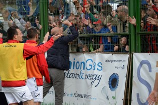 La gioia del presidente Lombardi a fine gara (Foto Giuseppe Melone)