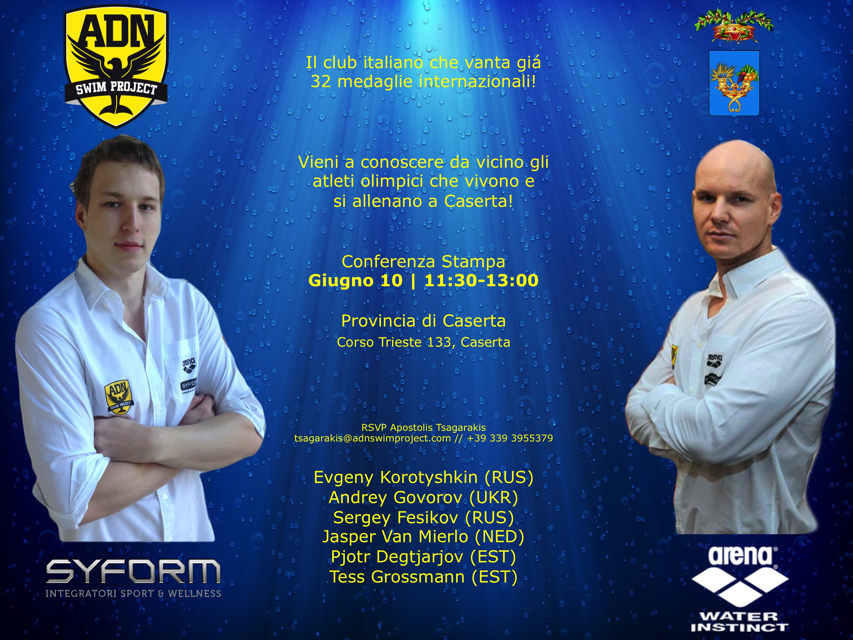 L’ADN Swim Project al ‘Sette Colli’, il 10 giugno la conferenza di presentazione