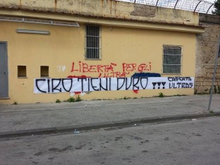 Lo striscione per Ciro Esposito