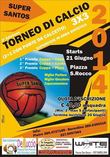 A Pietramelara un torneo di calcio con il mitico ‘super santos’