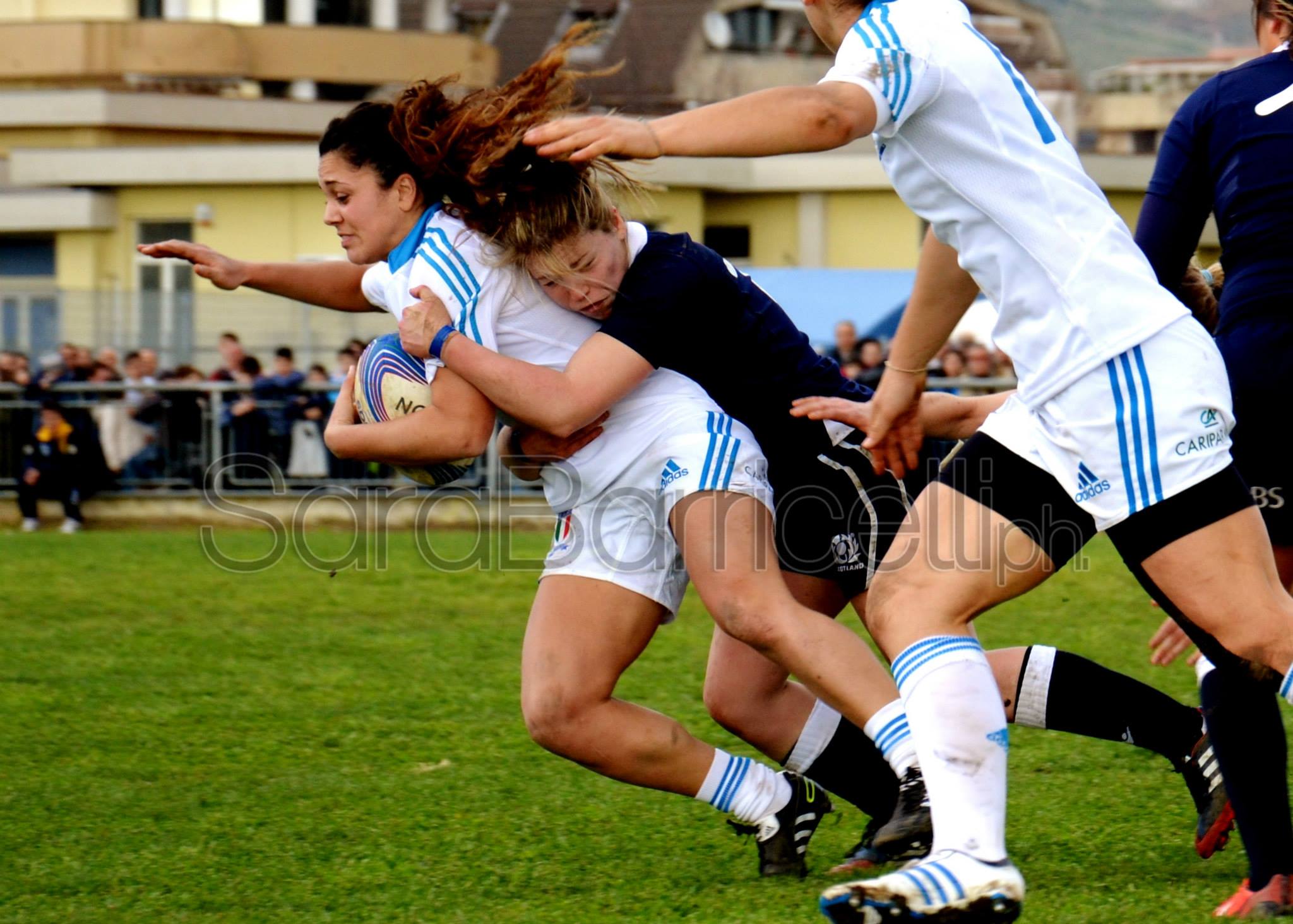 L'atleta della nazionale femminile di rugby, Mariagrazia Cioffi (foto: Sara Barricelli)