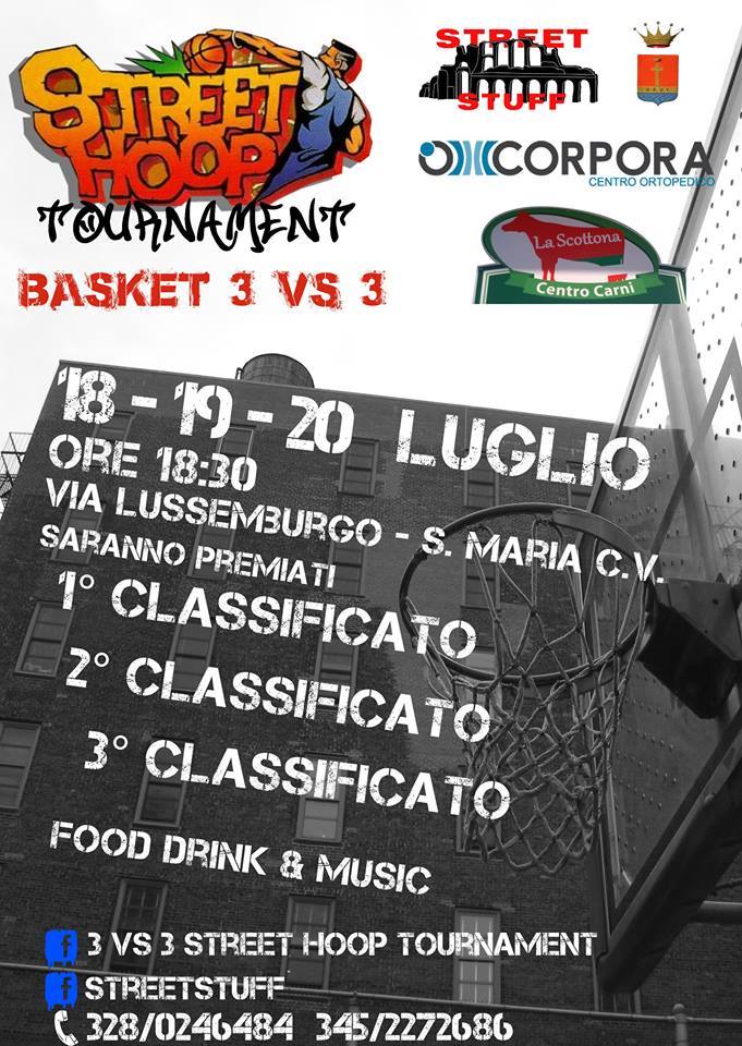 Venerdì a Santa Maria torna lo Street Hoop Tournament