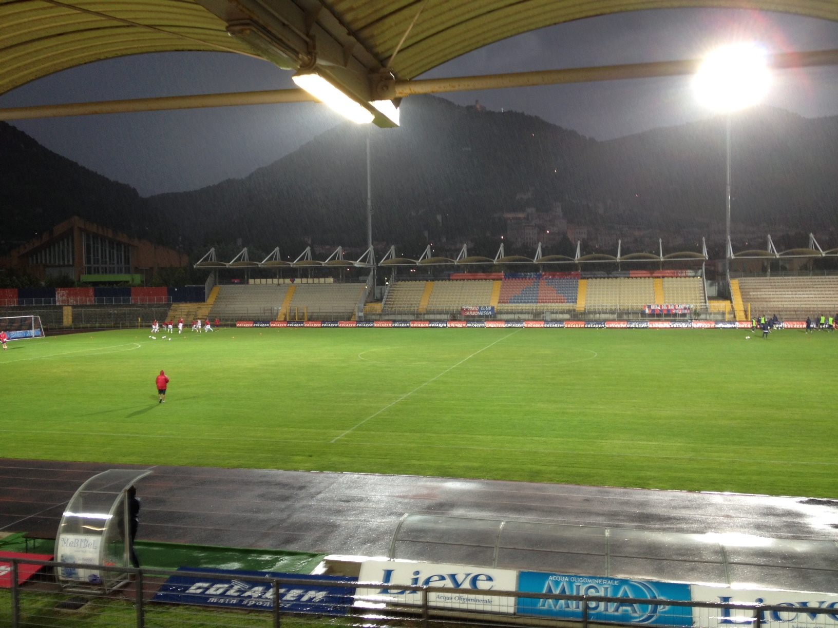 Live Gubbio-Casertana: violento nubifragio sulla città umbra