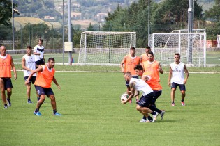La Casertana durante l'allenamento mattutitno