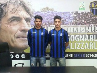 Zimbardi e Moretta con la maglia del Latina Calcio 