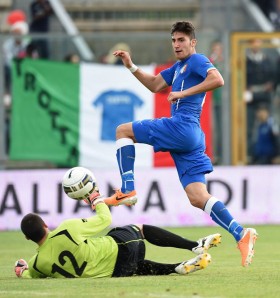 Marcello Trotta ed il goal al Montenegro