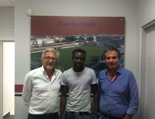 Momar N’Diaye con il presidente Spezzaferri e l'ad Cecere