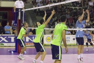 Un'azione di gioco della gara