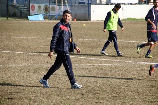 Mister Campilongo durante l'allenamento