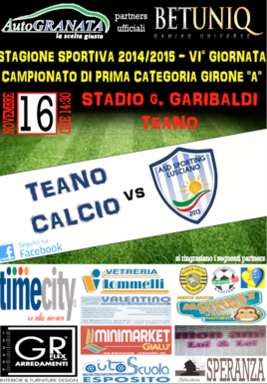 A Teano difficile trasferta per lo Sporting Lusciano