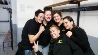 Masciandaro, Kucianova, Pellegrino, Bisba e De Simone a fine gara, 11 gol in 5.