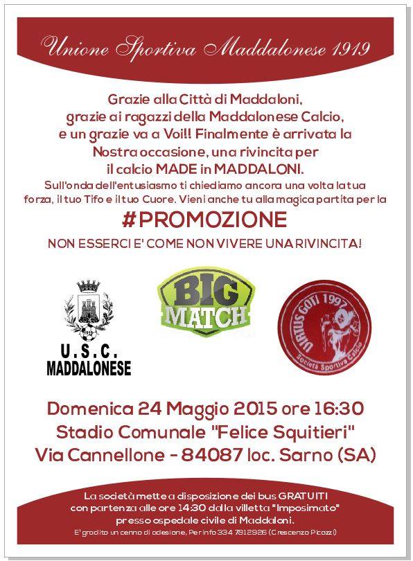 La Boys Caserta Maddalonese si mobilita per lo spareggio: disponibili autobus gratuiti da Maddaloni
