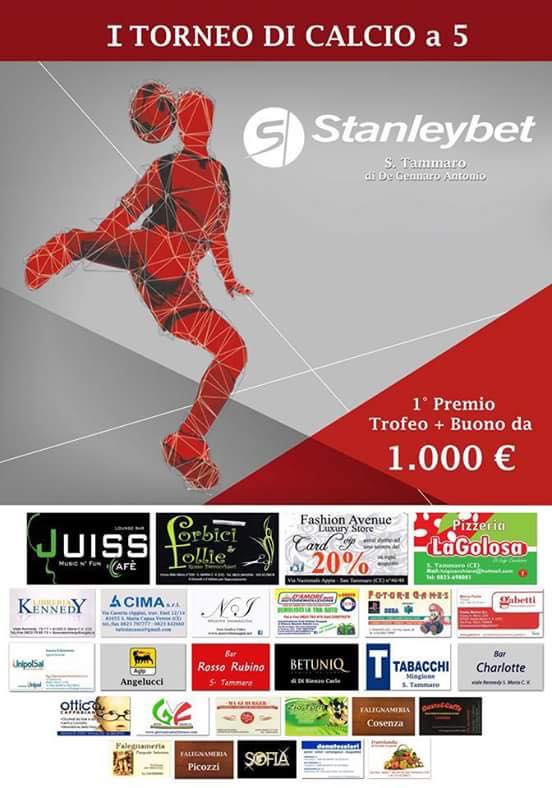 Lunedì al via il primo torneo di calcio a 5 “Stanleybet S. Tammaro”