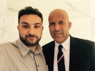 Giuseppe Melone con mister Di Biagio