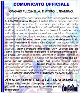 Il manifesto arrivatoci in redazione