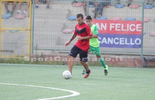 De Angelis protagonista dell'amichevole con una doppietta (Foto Gianfranco Carozza)