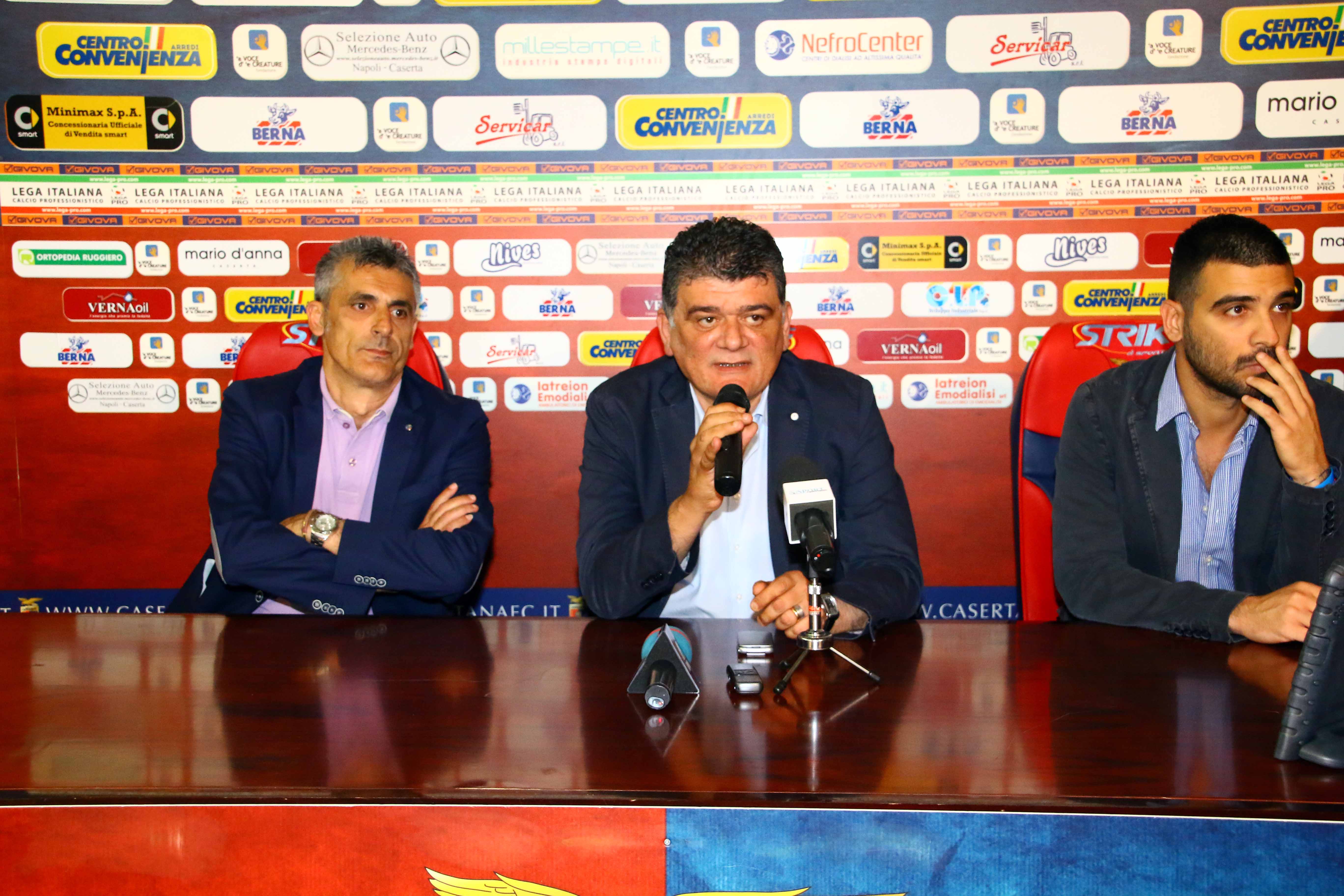 Casertana, il neo presidente Corvino si presenta: “Sarà un campionato tranquillo” e Pascarella attacca: “Troppo allarmismo in giro”