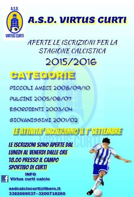 Virtus Curti: il 24 Agosto al via la nuova stagione sportiva