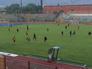 La Casertana durante l'allenamento di oggi