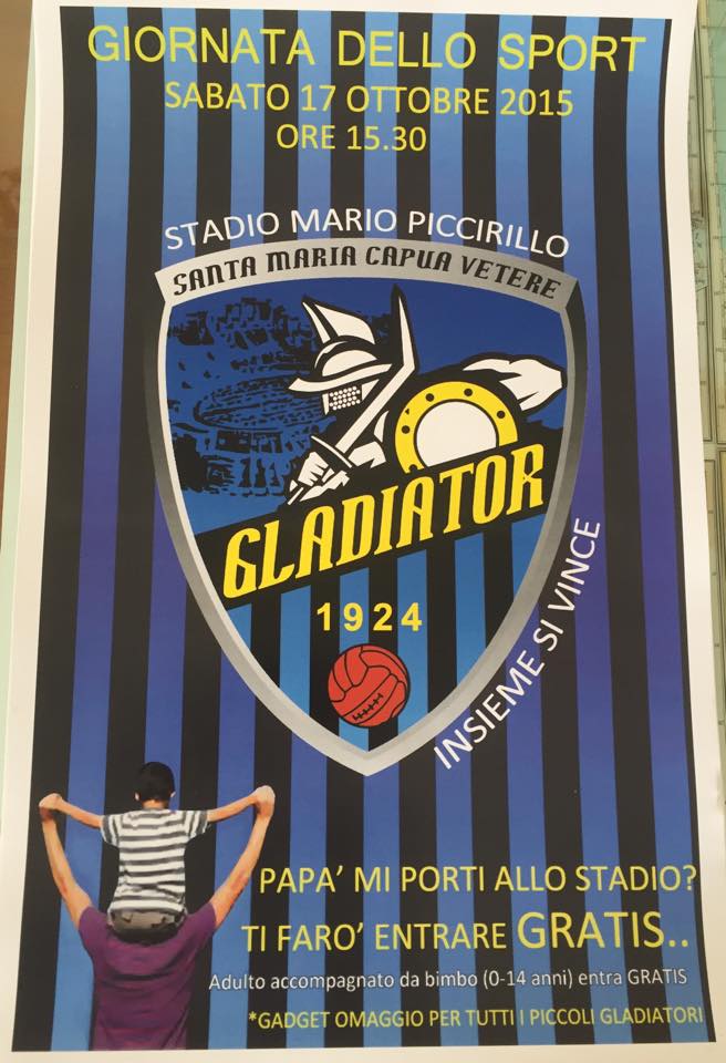 “Papà con me entri Gratis” ecco l’iniziativa del Gladiator