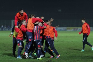 L'esultanza dopo il gol di Alfageme (Foto Gianfranco Carozza)