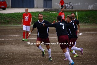 L'esultanza di Moriello dopo l'1-0