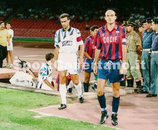 Marco Serra in uno storico Casertana-Inter in Coppa Italia del '91