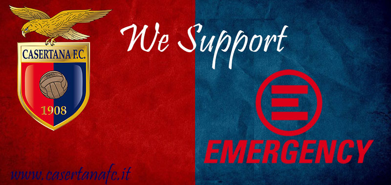 La Casertana sostiene Emergency. Il marchio dell’associazione umanitaria comparirà allo stadio Pinto