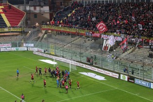 La festa del Foggia a fine gara