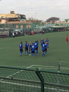 Esultanza degli aurunci al primo gol di Grezio