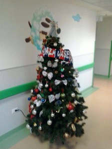 La sciarpa della Casertana sull'albero in pediatria