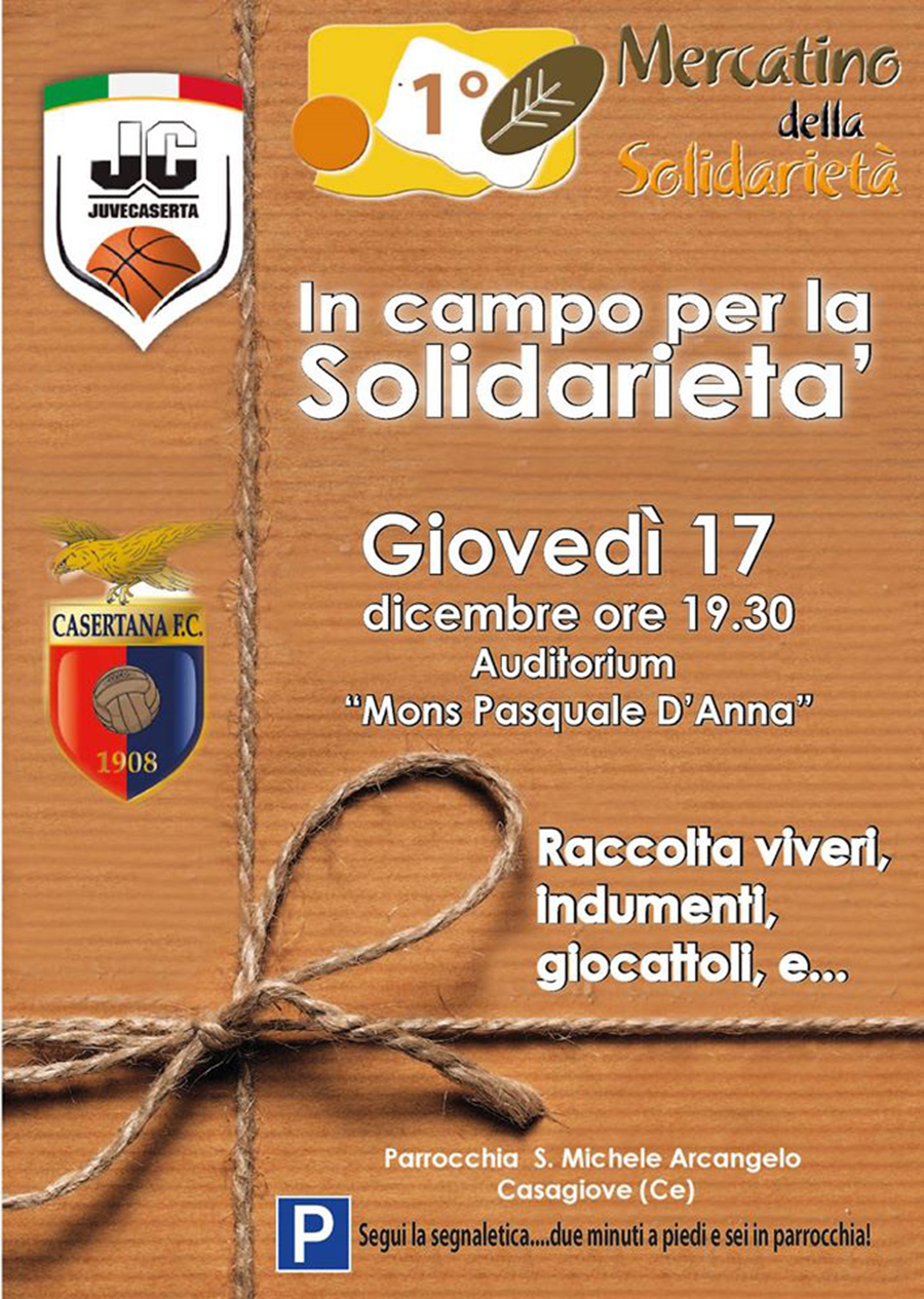 Giovedì la Casertana al mercatino della solidarietà