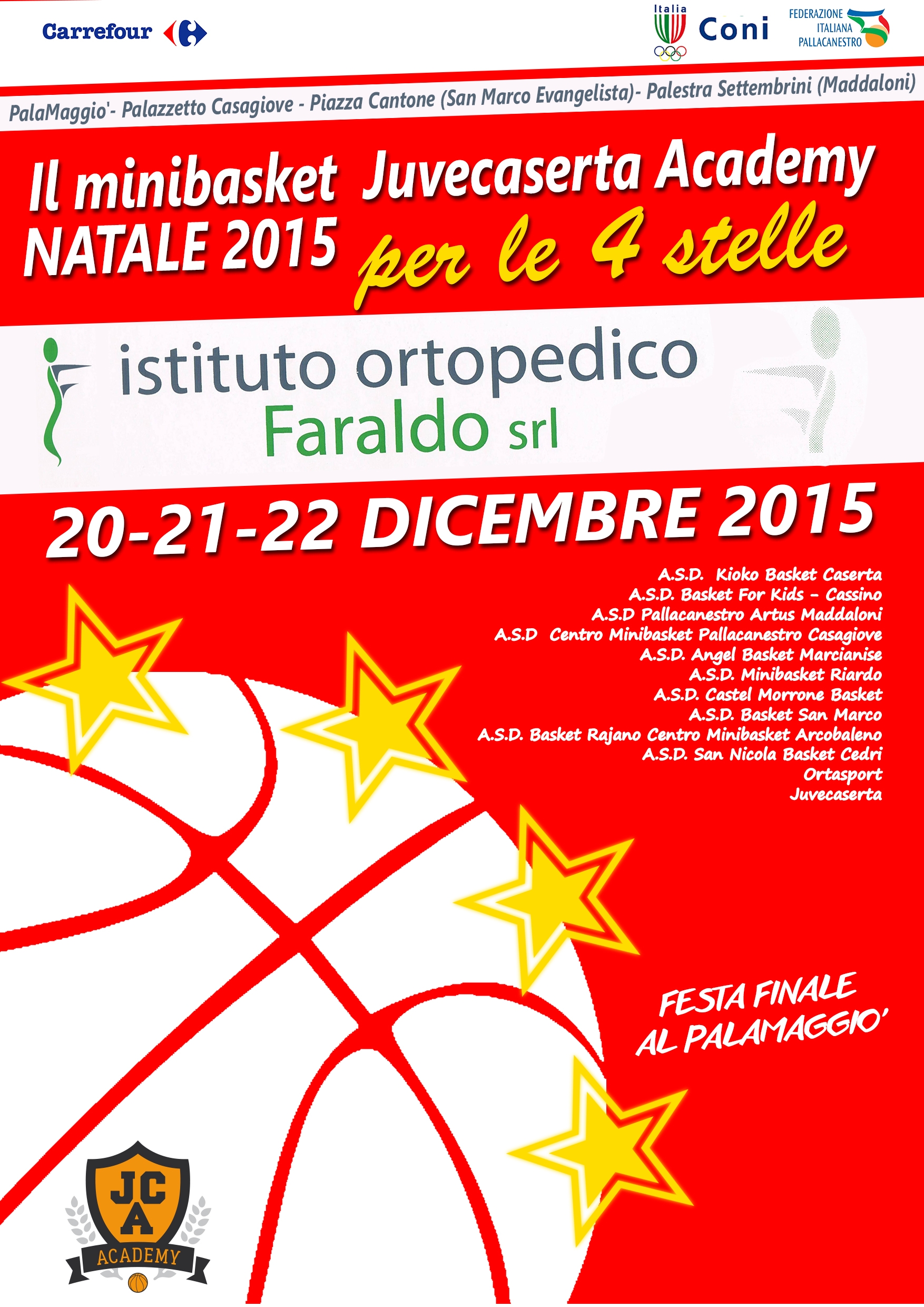 Il 20 dicembre scatta il ‘Il minibasket Juvecaserta Academy per le 4 stelle’